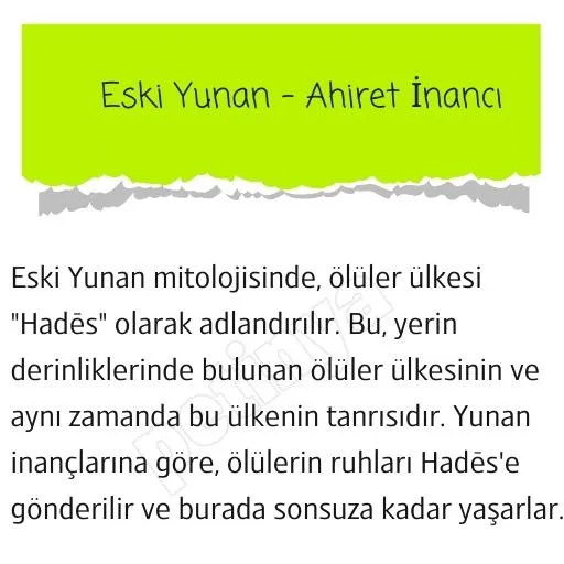 eski yunan ahiret inanci