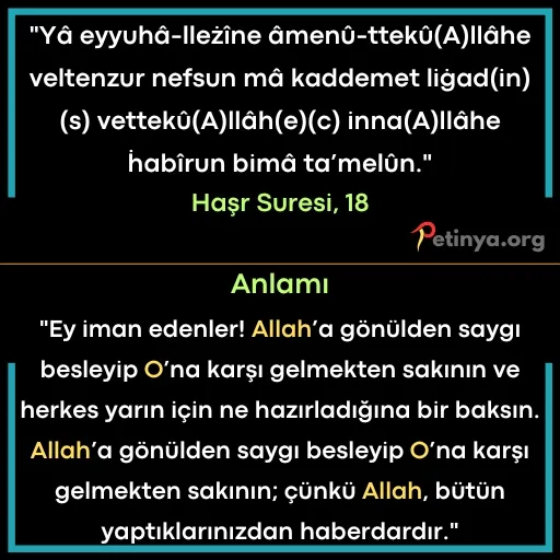 kisa ayetler hasr suresi 18