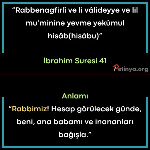 kisa ayetler ibrahim suresi 41