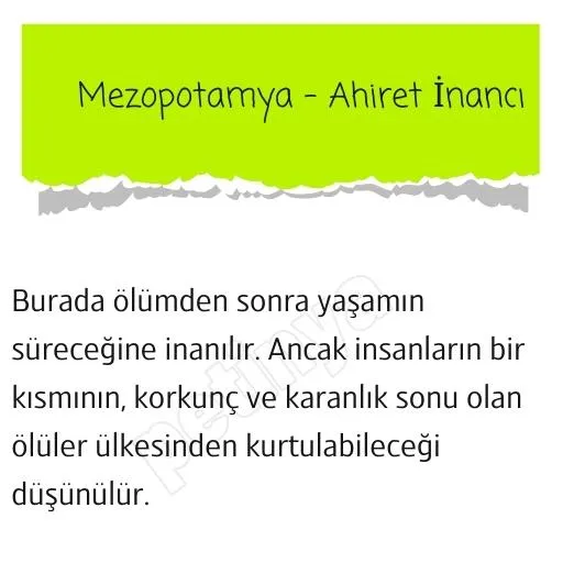 mezopotomya ahiret inanci