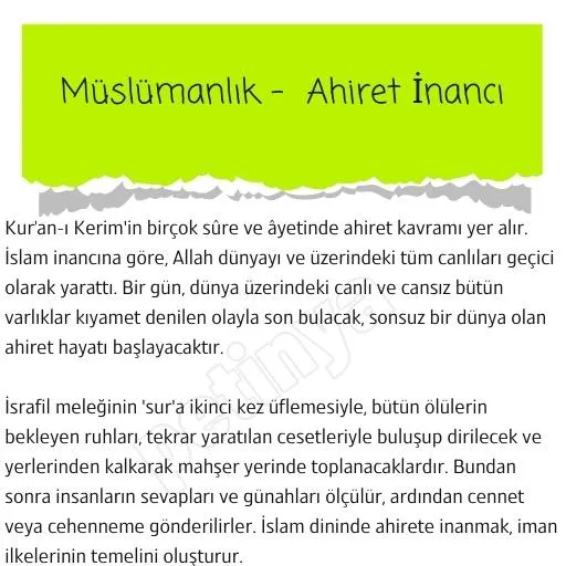 muslumanlik ahiret inanci