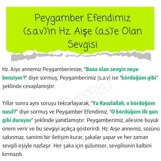 Peygamber Efendimiz (s.a.v)’in Hz. Aişe (a.s)’e Olan Sevgisi